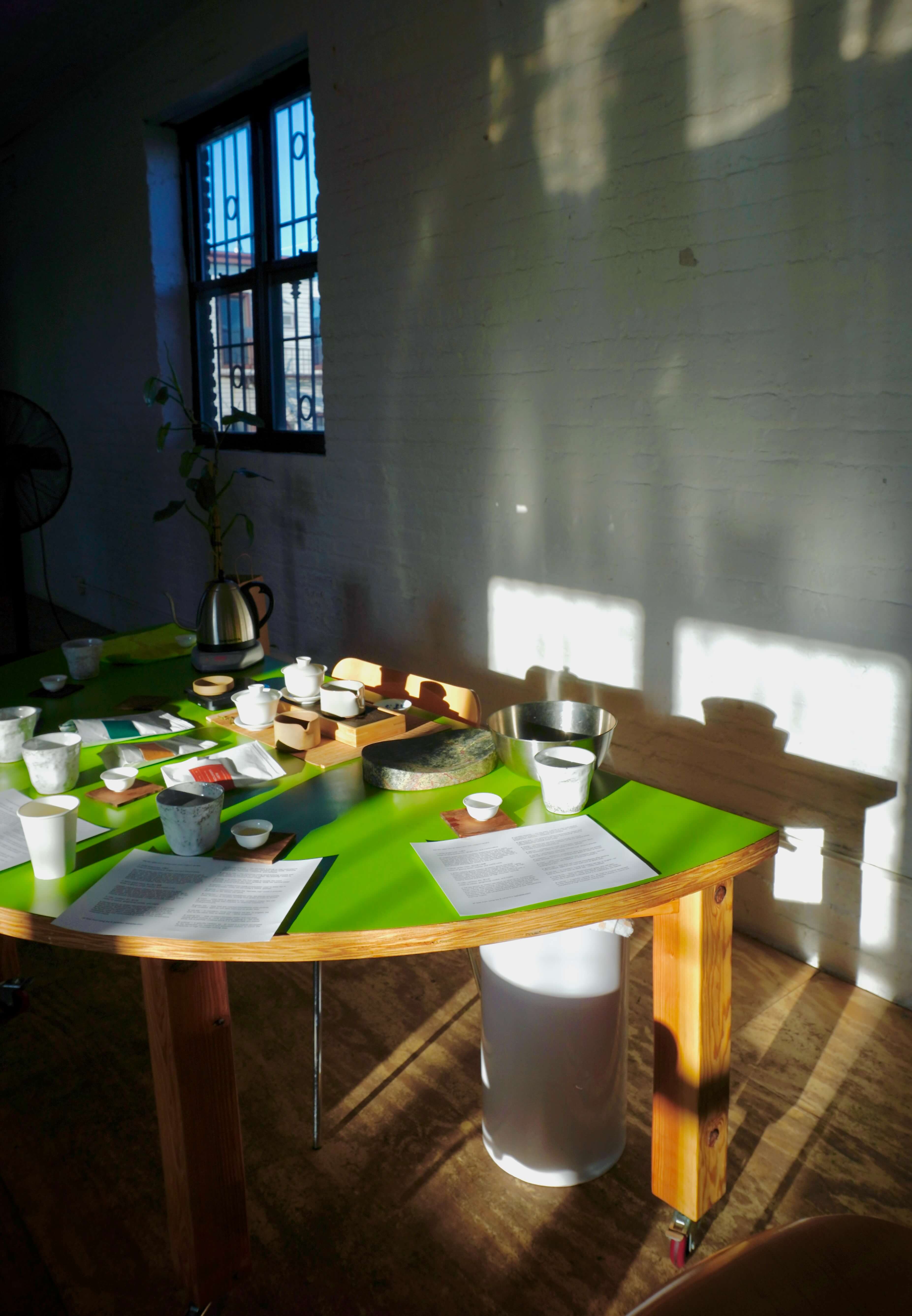 the tea table at telos haus
